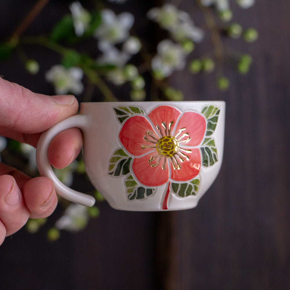 Pink Hellebore Espresso Cup #1 [3.75oz]