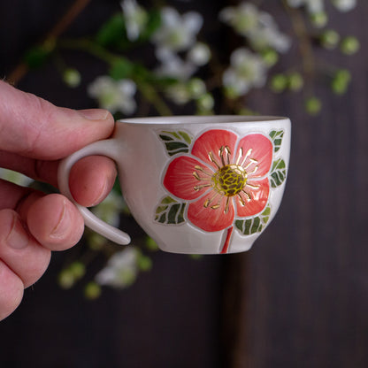Pink Hellebore Espresso Cup #2 [2.5oz]