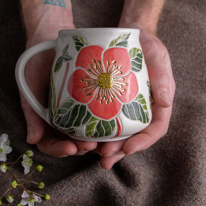 Pink Hellebore Wrap-Around Mug #2 [16oz]