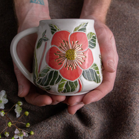Pink Hellebore Wrap-Around Mug #2 [16oz]