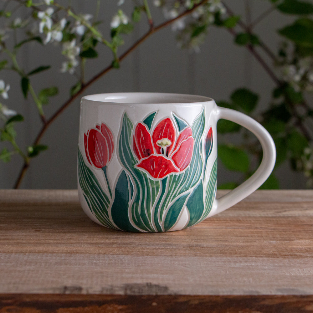 Red Tulip Mug