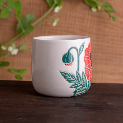 Red Poppy Botanic Mug