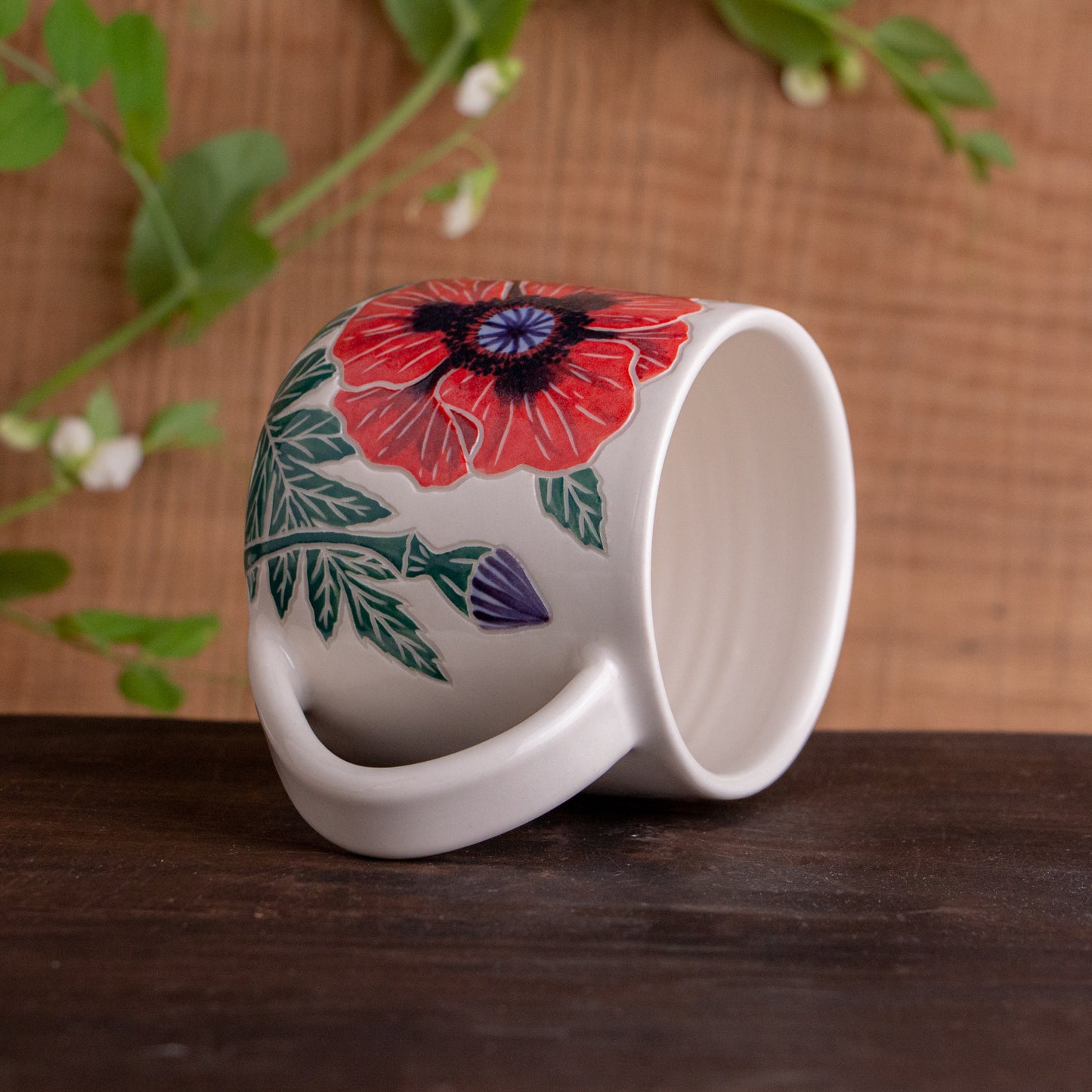 Red Poppy Botanic Mug