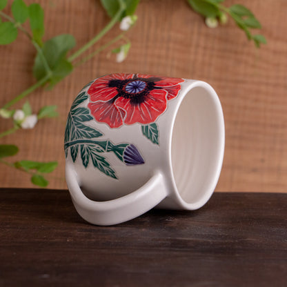 Red Poppy Botanic Mug