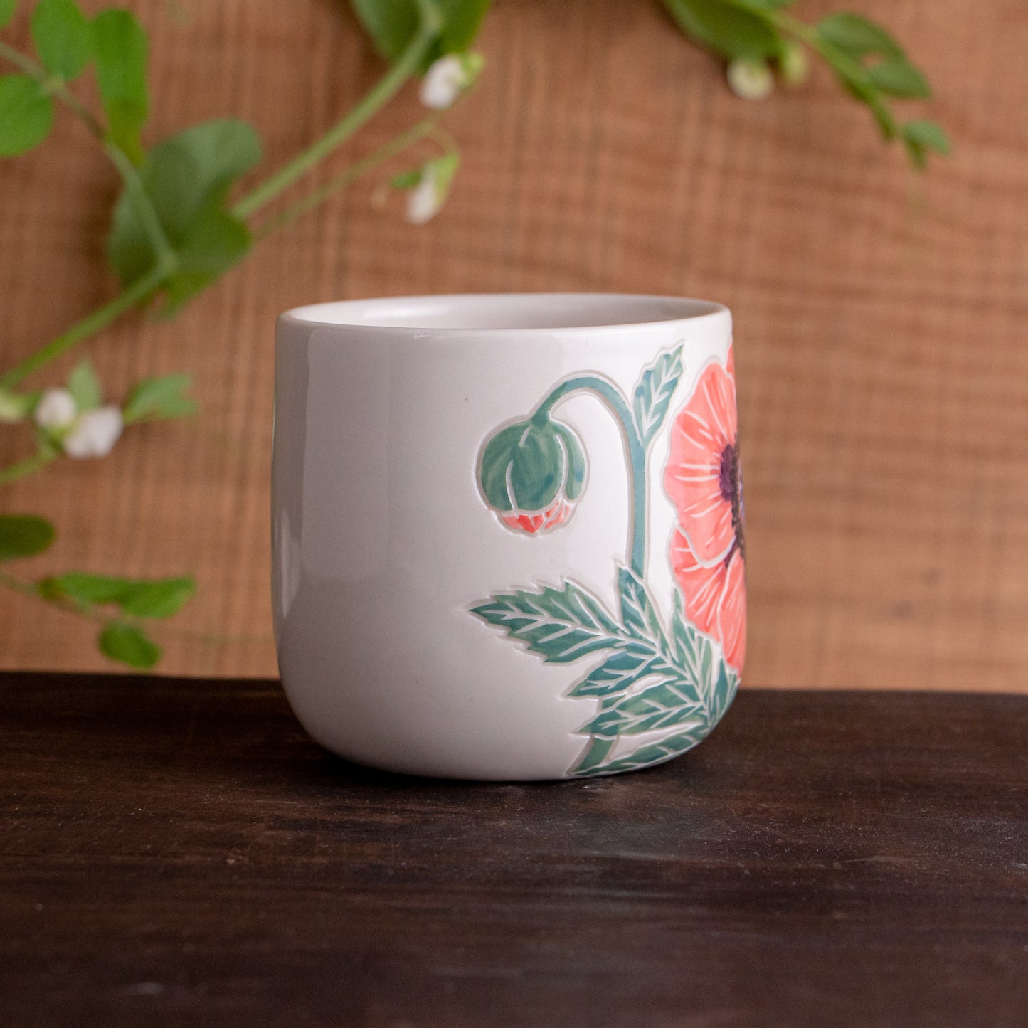 Pink Poppy Botanic Mug 14-15oz
