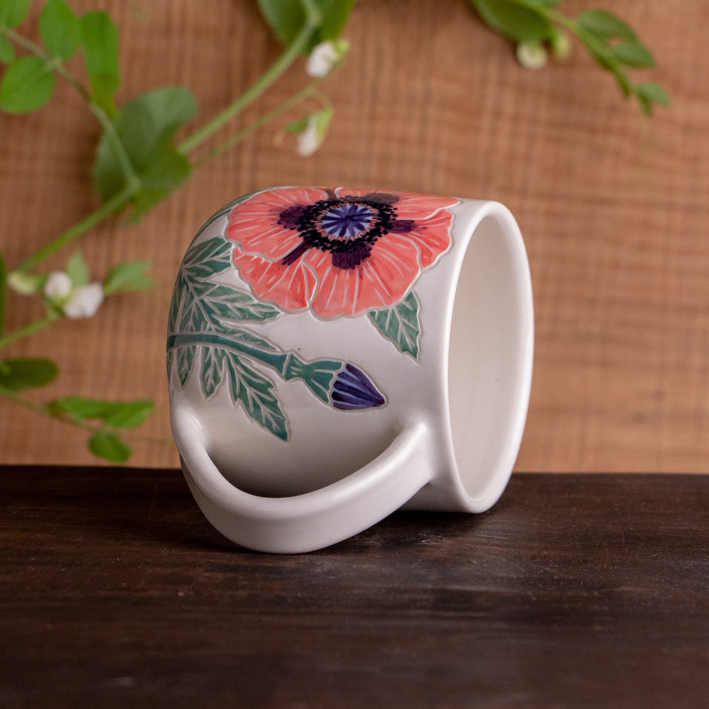 Pink Poppy Botanic Mug 14-15oz