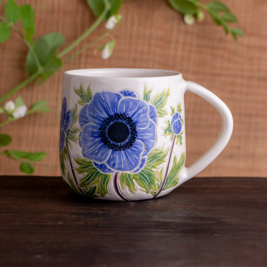 Blue Anemone Botanic Mug
