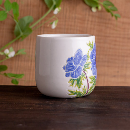 Blue Anemone Botanic Mug
