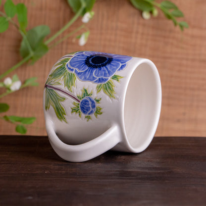 Blue Anemone Botanic Mug