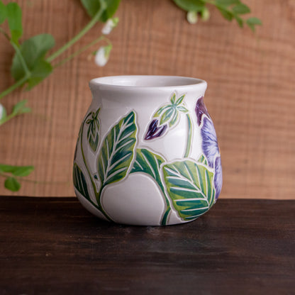 Blue Pansy Wrap-Around Mug #1 [17oz]