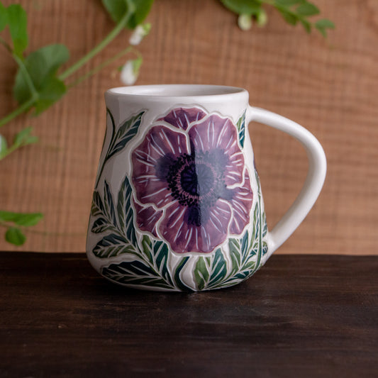 Purple Poppy Wrap-Around Mug #1 [16oz]