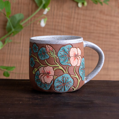 Nasturtium Stoneware Mug #1 [15oz]