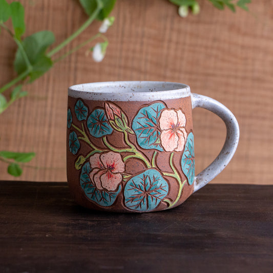 Nasturtium Stoneware Mug #1 [15oz]