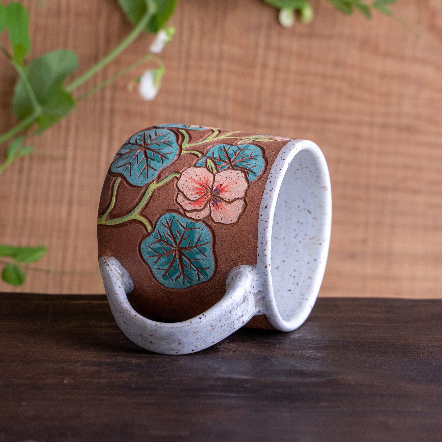 Nasturtium Stoneware Mug #2 [14oz]