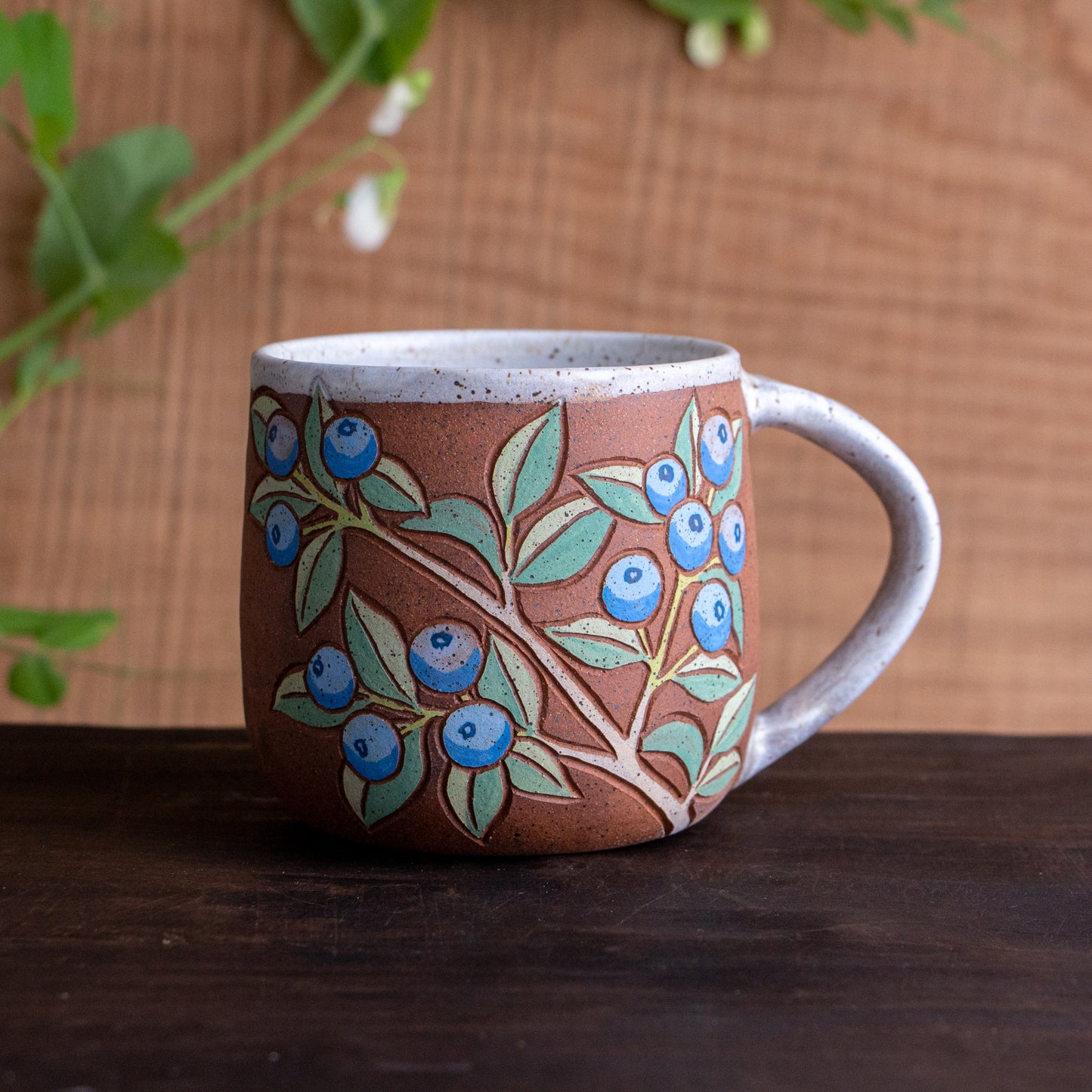 Blueberry Stoneware Mug #1 [15oz]