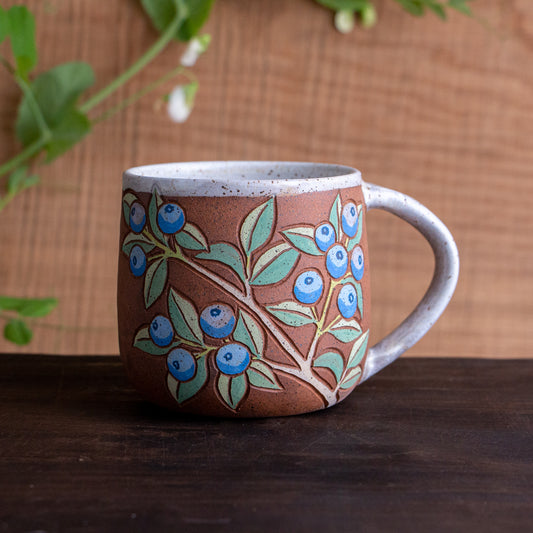Blueberry Stoneware Mug #1 [15oz]