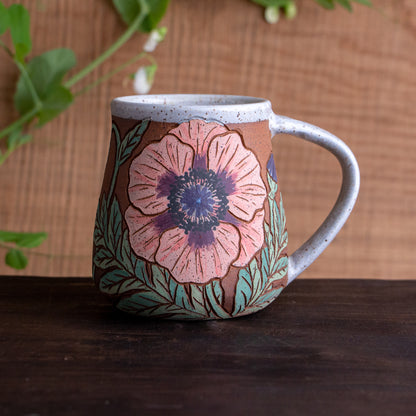 Poppy Stoneware Wrap-Around Mug #1 [16oz]