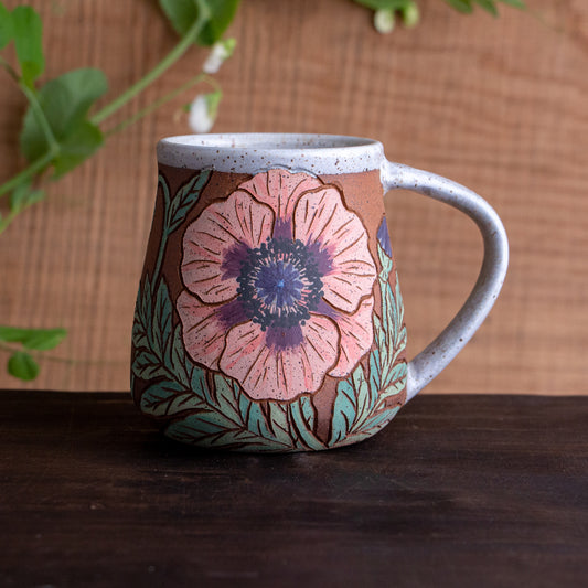 Poppy Stoneware Wrap-Around Mug #1 [16oz]