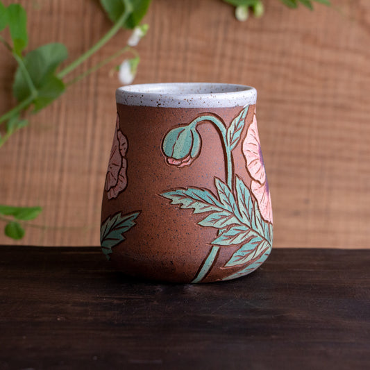 Poppy Stoneware Wrap-Around Mug #1 [16oz]