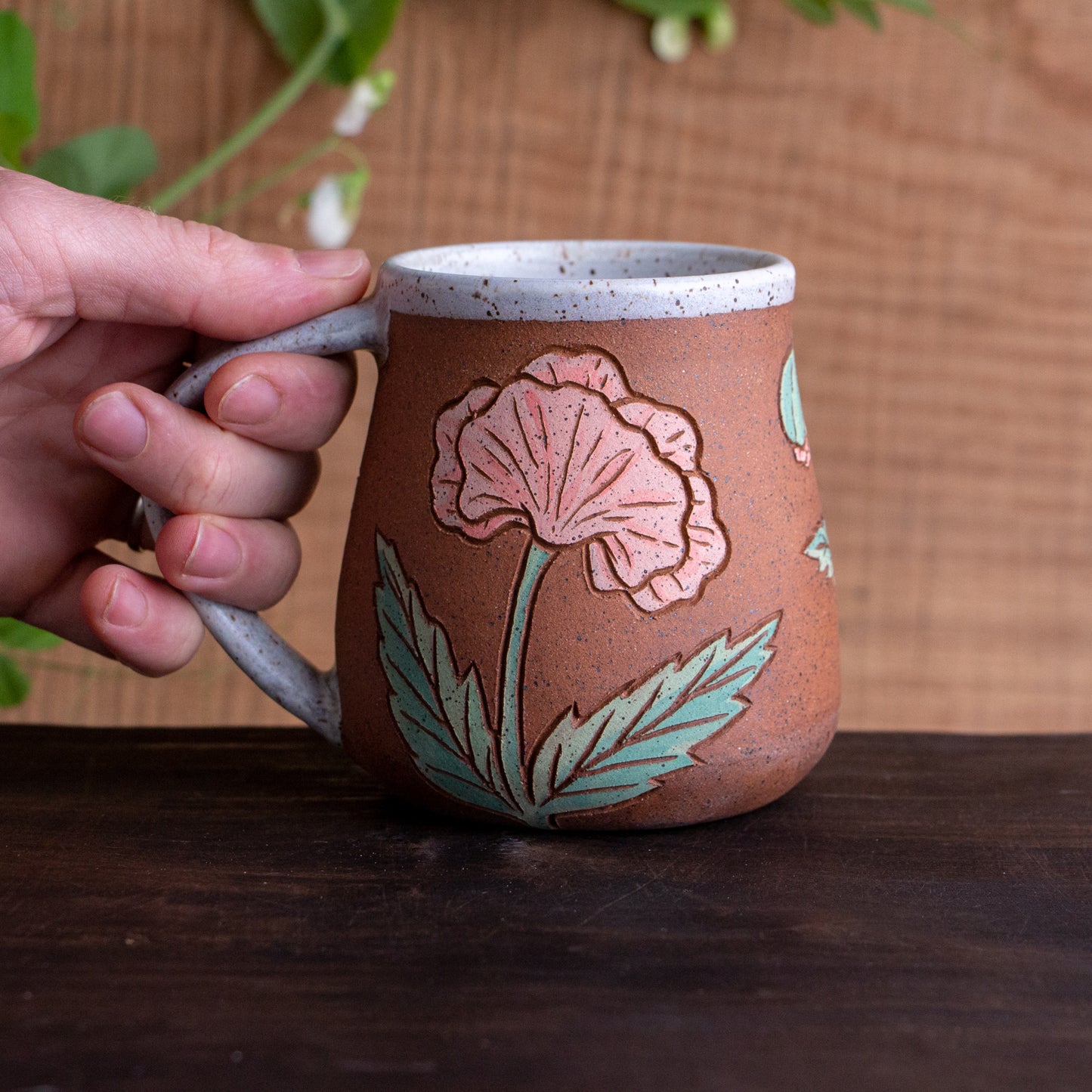 Poppy Stoneware Wrap-Around Mug #1 [16oz]