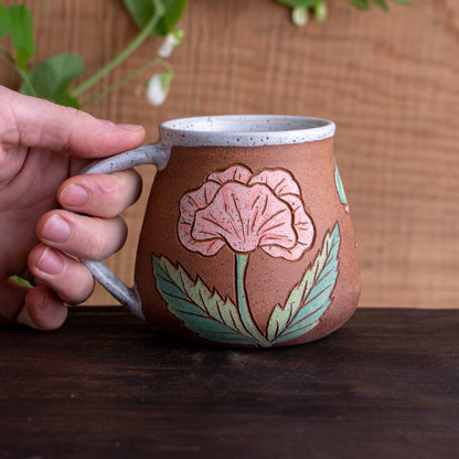 Poppy Stoneware Wrap-Around Mug #2 [16oz]