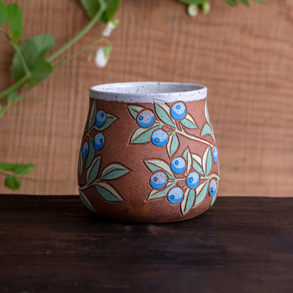 Blueberry Stoneware Wrap-Around Mug #1 [16oz]