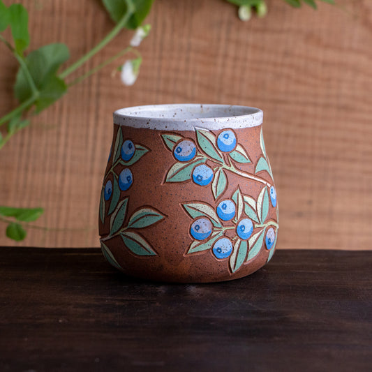 Blueberry Stoneware Wrap-Around Mug #1 [16oz]