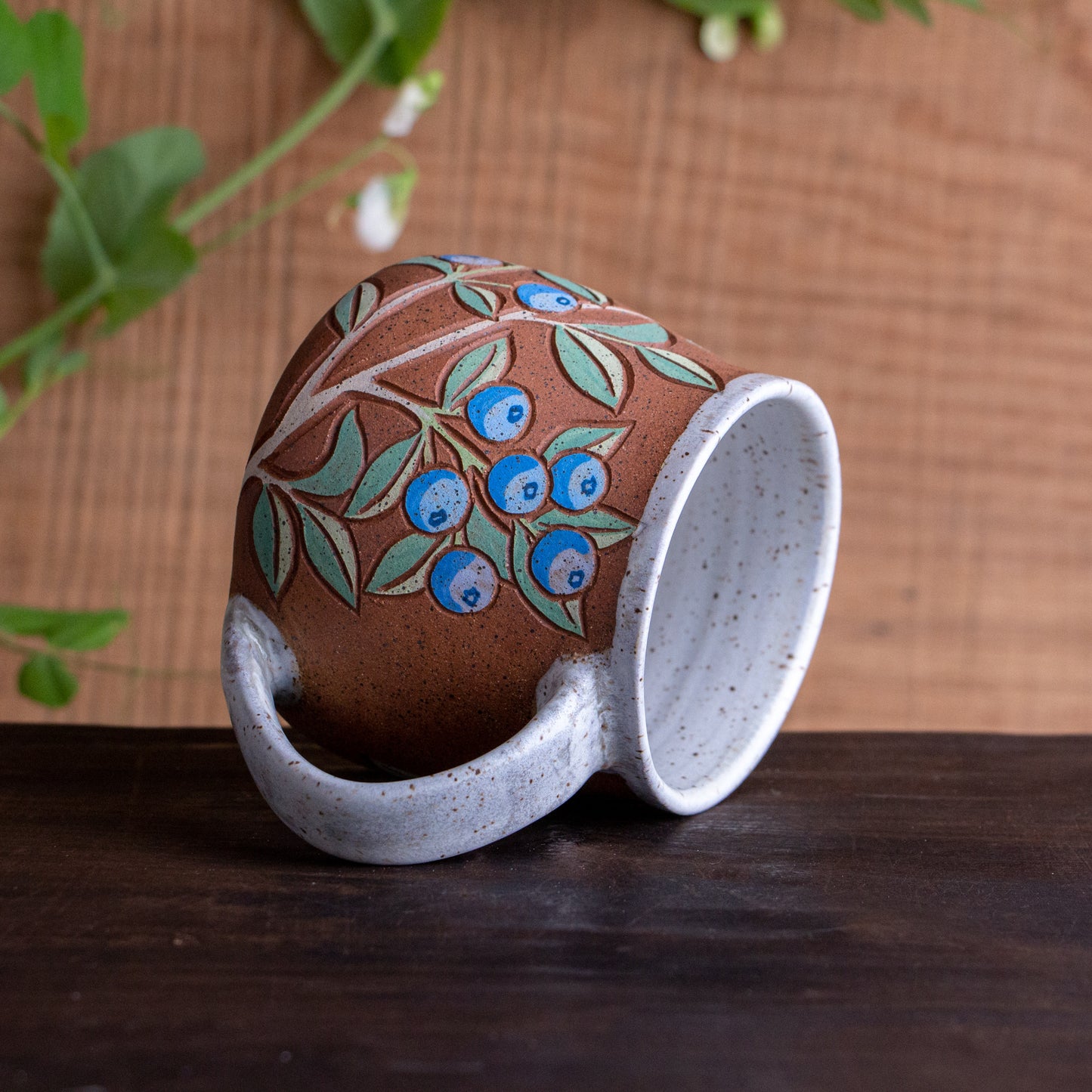 Blueberry Stoneware Wrap-Around Mug #1 [16oz]
