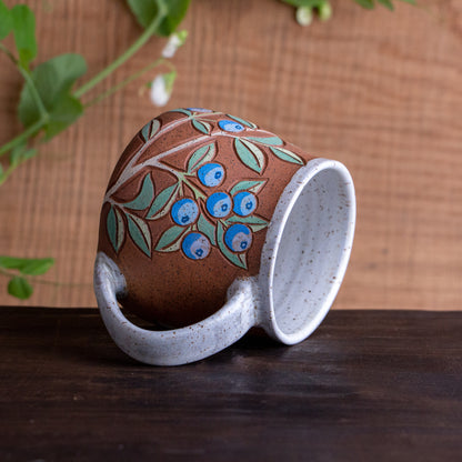 Blueberry Stoneware Wrap-Around Mug #1 [16oz]