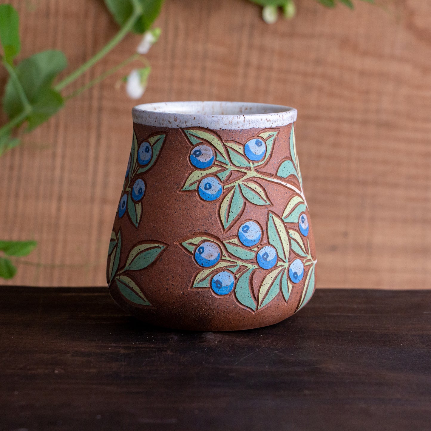 Blueberry Stoneware Wrap-Around Mug #2 [16oz]