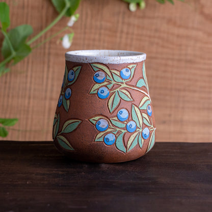 Blueberry Stoneware Wrap-Around Mug #2 [16oz]