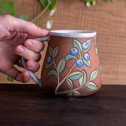 Blueberry Stoneware Wrap-Around Mug #2 [16oz]