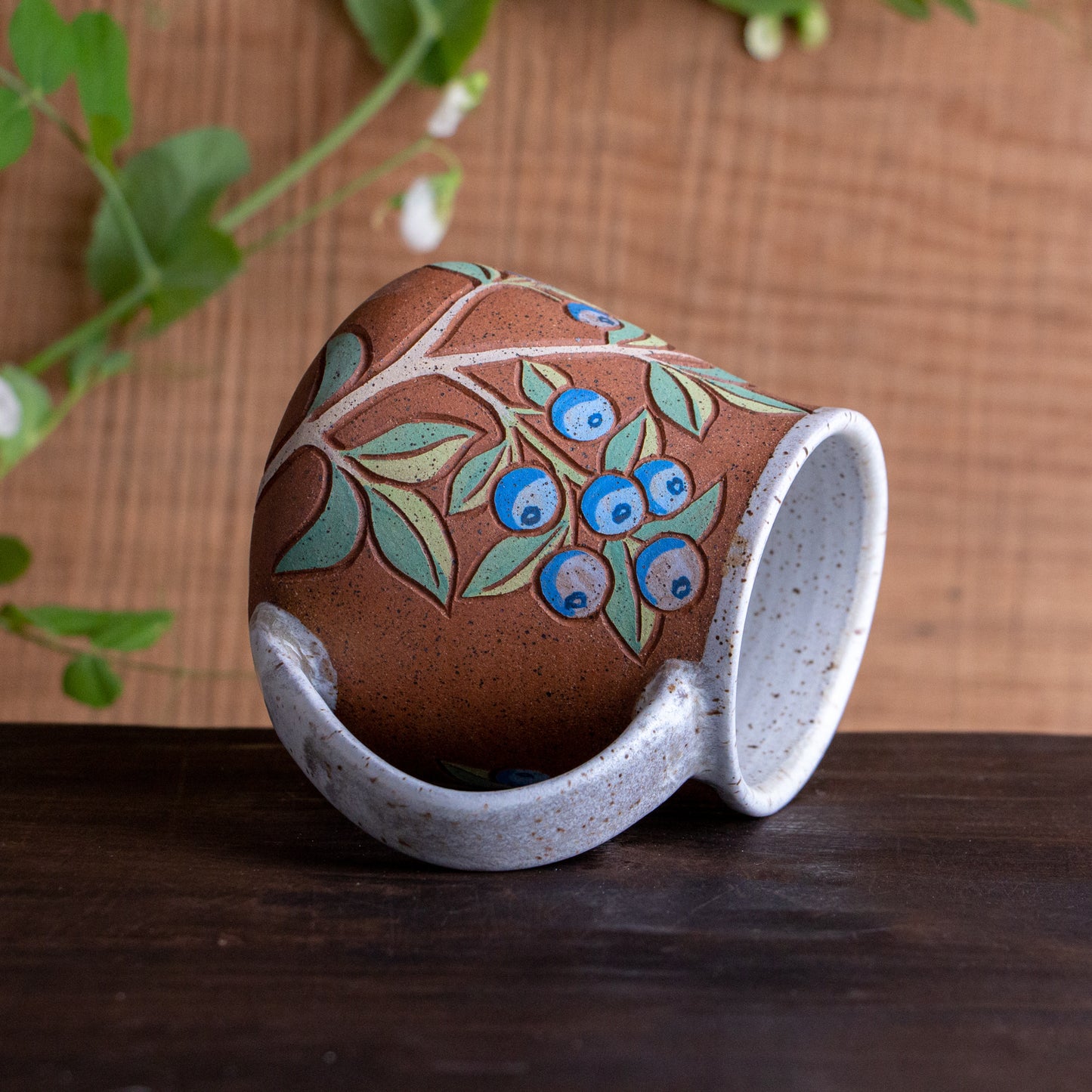 Blueberry Stoneware Wrap-Around Mug #2 [16oz]