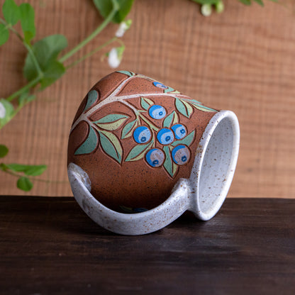 Blueberry Stoneware Wrap-Around Mug #2 [16oz]