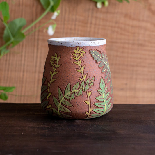 Fern Stoneware Wrap-Around Mug #1 [15oz]