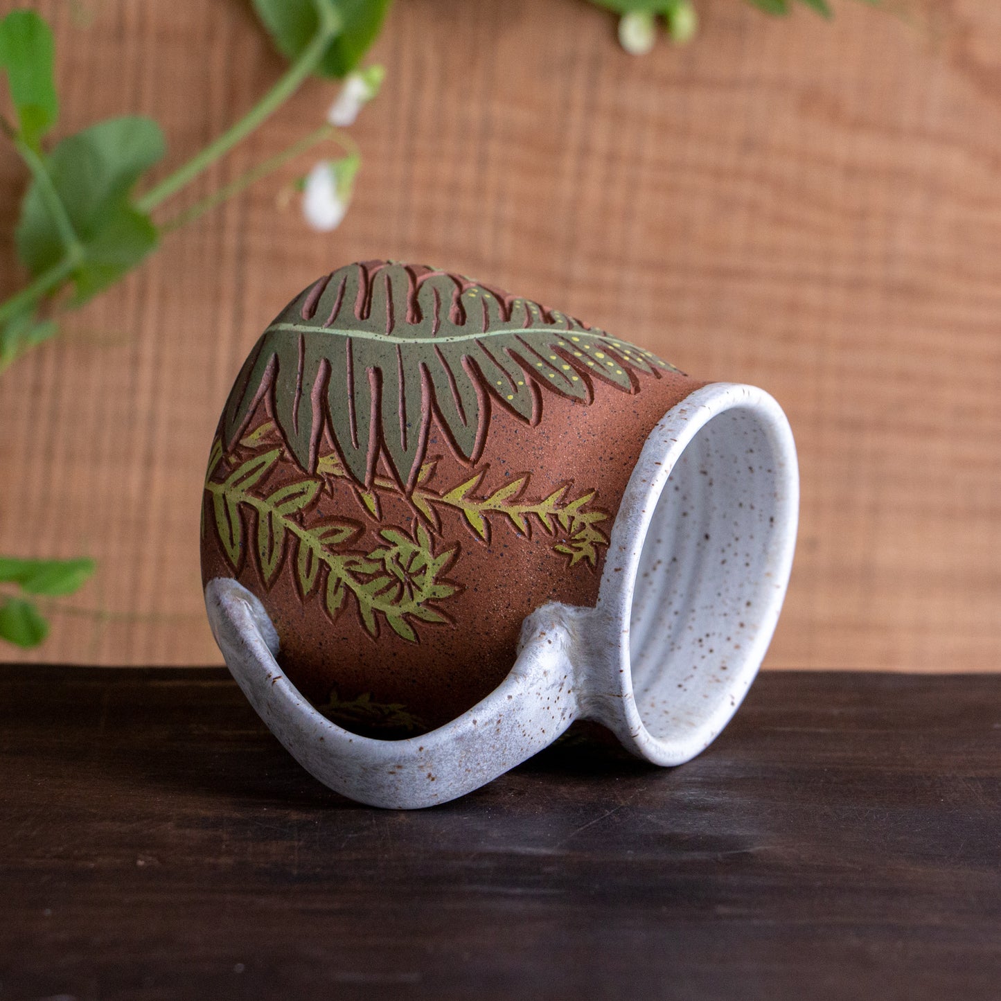 Fern Stoneware Wrap-Around Mug #1 [15oz]