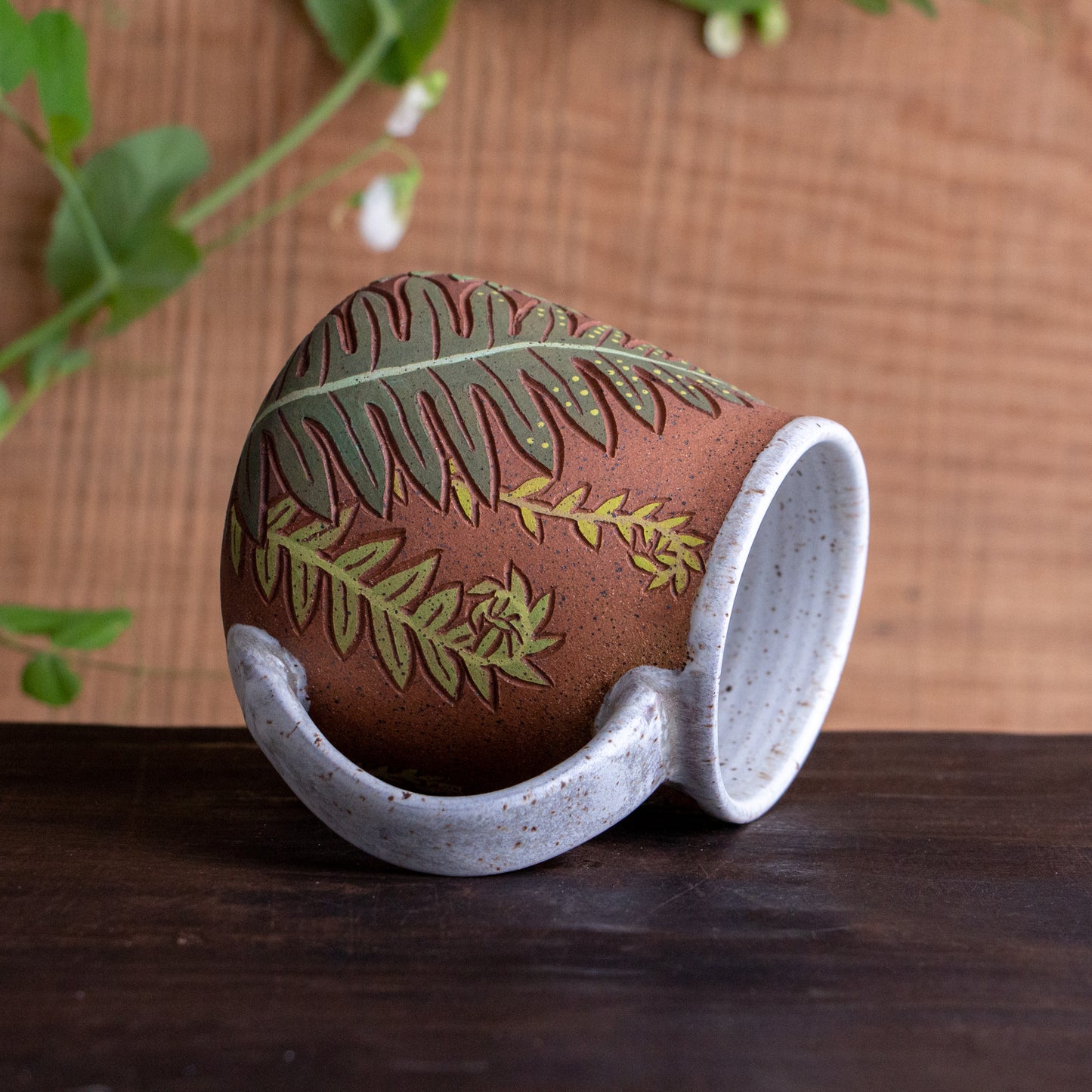 Fern Stoneware Wrap-Around Mug #2 [16oz]