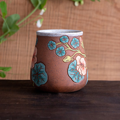 Nasturtium Stoneware Wrap-Around Mug #1 [16oz]