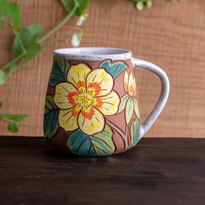 Tulip Poplar Stoneware Wrap-Around Mug #1 [16oz]