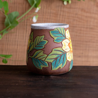 Tulip Poplar Stoneware Wrap-Around Mug #1 [16oz]