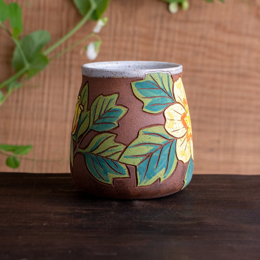 Tulip Poplar Stoneware Wrap-Around Mug #1 [16oz]
