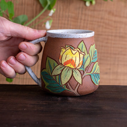 Tulip Poplar Stoneware Wrap-Around Mug #1 [16oz]