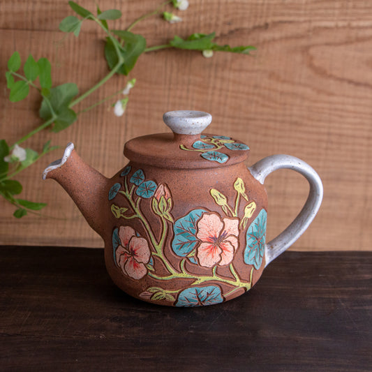 Stoneware Nasturtium Teapot
