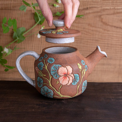 Stoneware Nasturtium Teapot