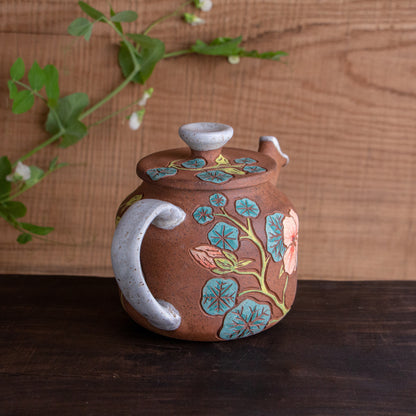Stoneware Nasturtium Teapot