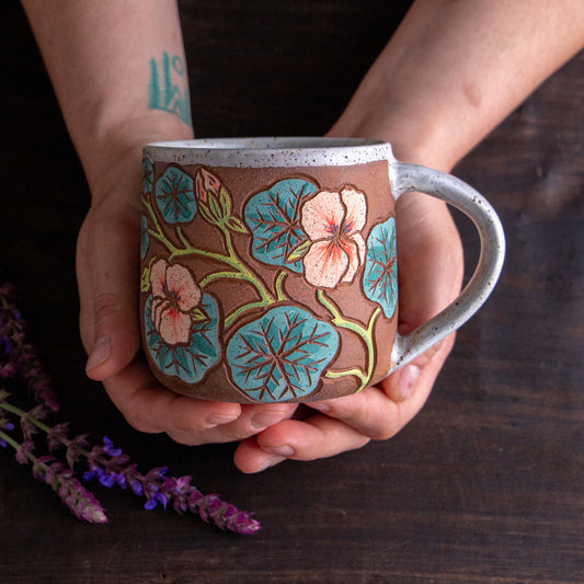Nasturtium Stoneware Mug #2 [14oz]