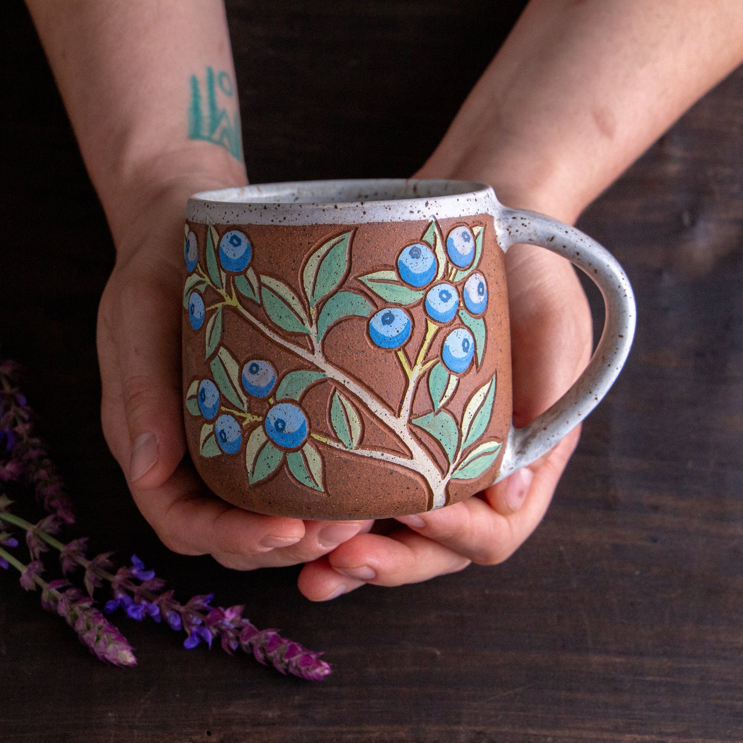 Blueberry Stoneware Mug #2 [13oz]