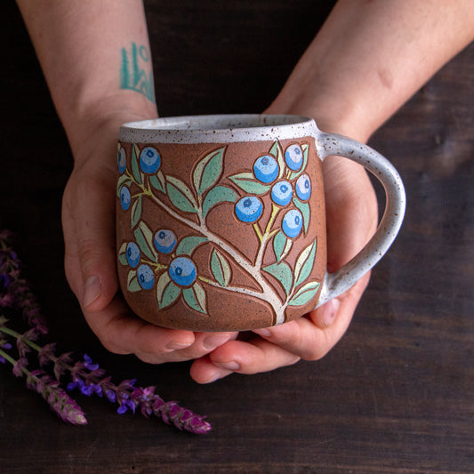 Blueberry Stoneware Mug #2 [13oz]