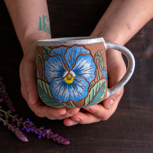 Pansy Stoneware Mug [14oz]