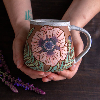 Poppy Stoneware Wrap-Around Mug #2 [16oz]